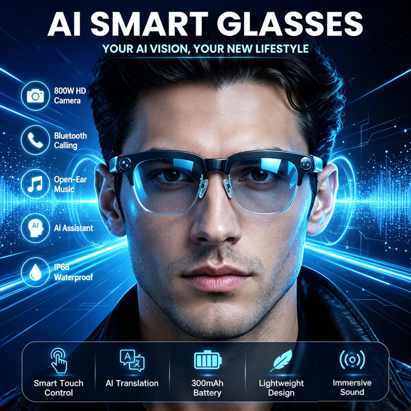 W630 Smart Glasses 800W HD Cam - огляд і ціна Audio Music Image