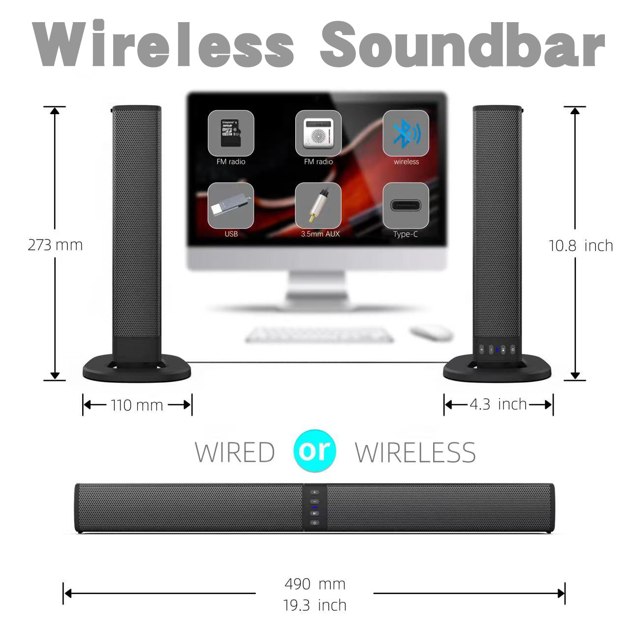 Detachable Soundbar Bluetooth  - огляд і ціна Audio Music Spotify