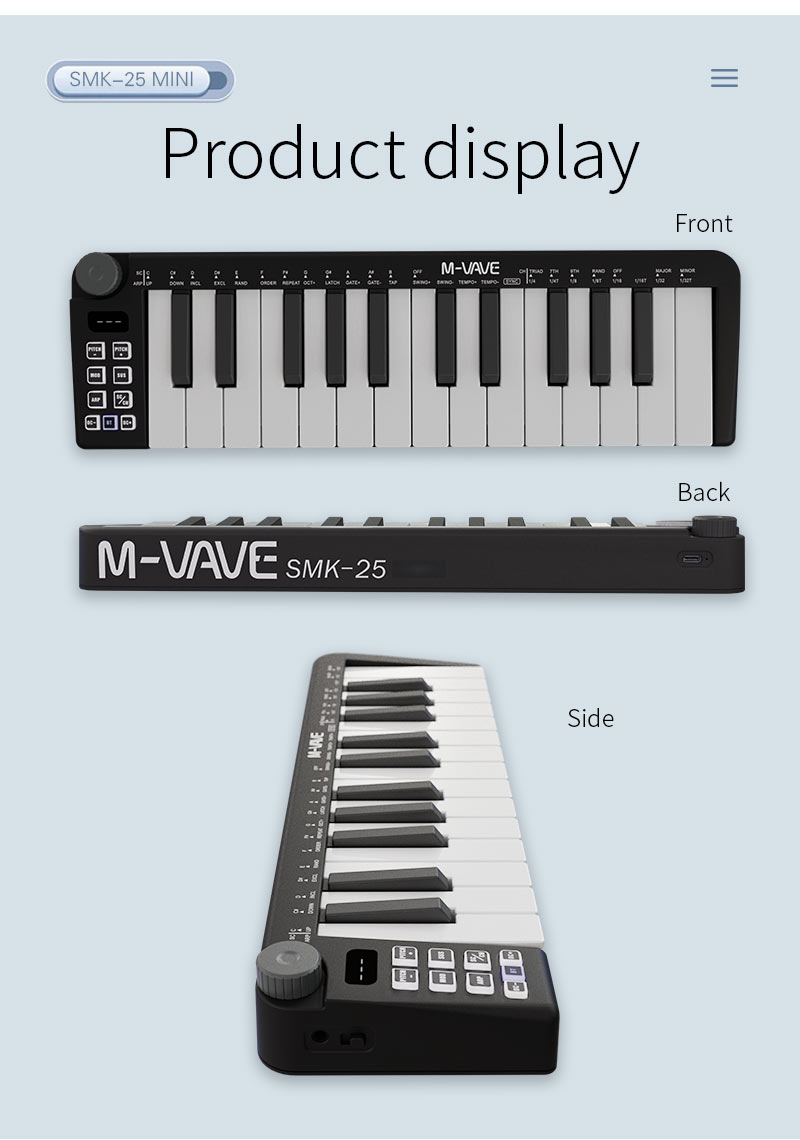 M-VAVE-Mini Teclado MIDI Recar - огляд і ціна Midi Controller Pad