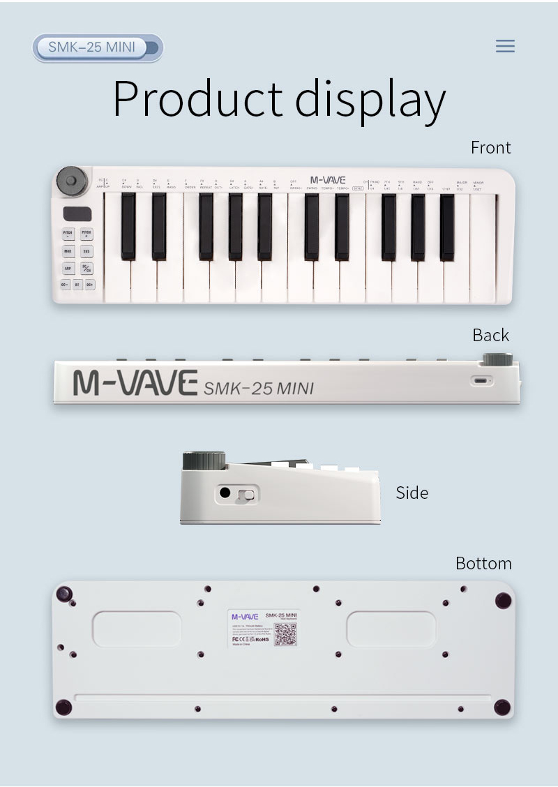 M-VAVE-Mini Teclado MIDI Recar - огляд і ціна Midi Controller Pad