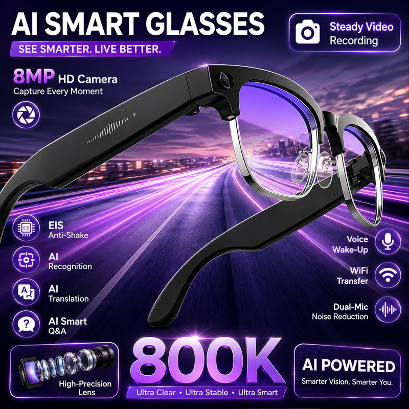 W630 Smart Glasses 800W HD Cam - огляд і ціна Audio Music Image