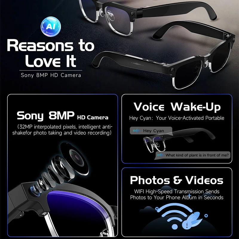 W630 Smart Glasses 800W HD Cam - огляд і ціна Audio Music Image