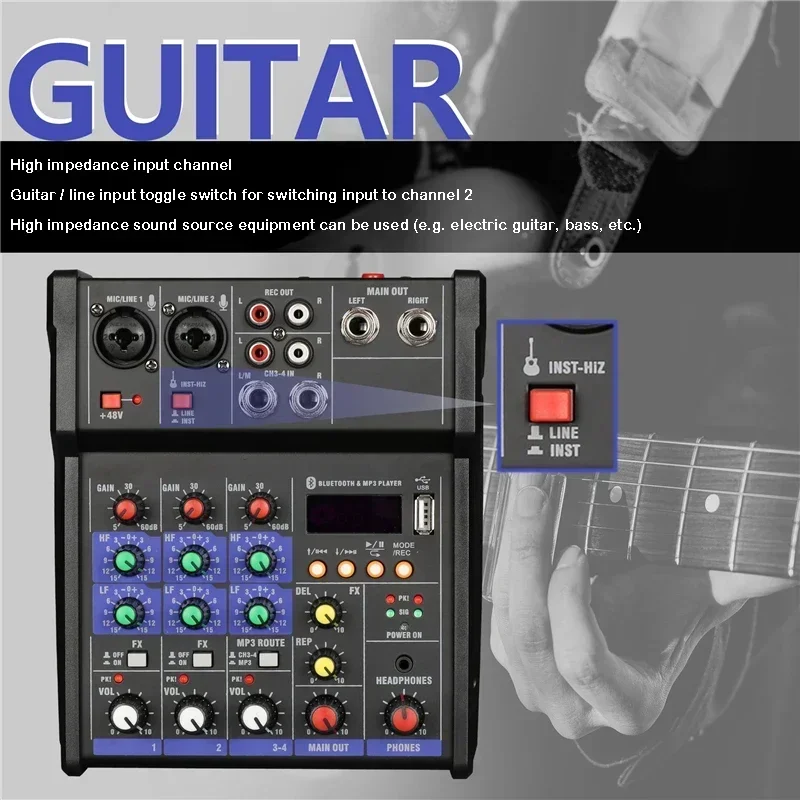 4 Channel USB Audio Mixer with - огляд і ціна Audio Music Dj