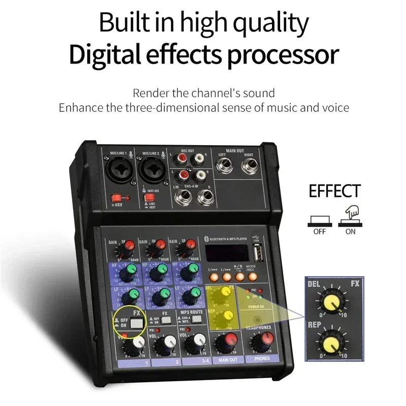 4 Channel USB Audio Mixer with - огляд і ціна Audio Music Dj